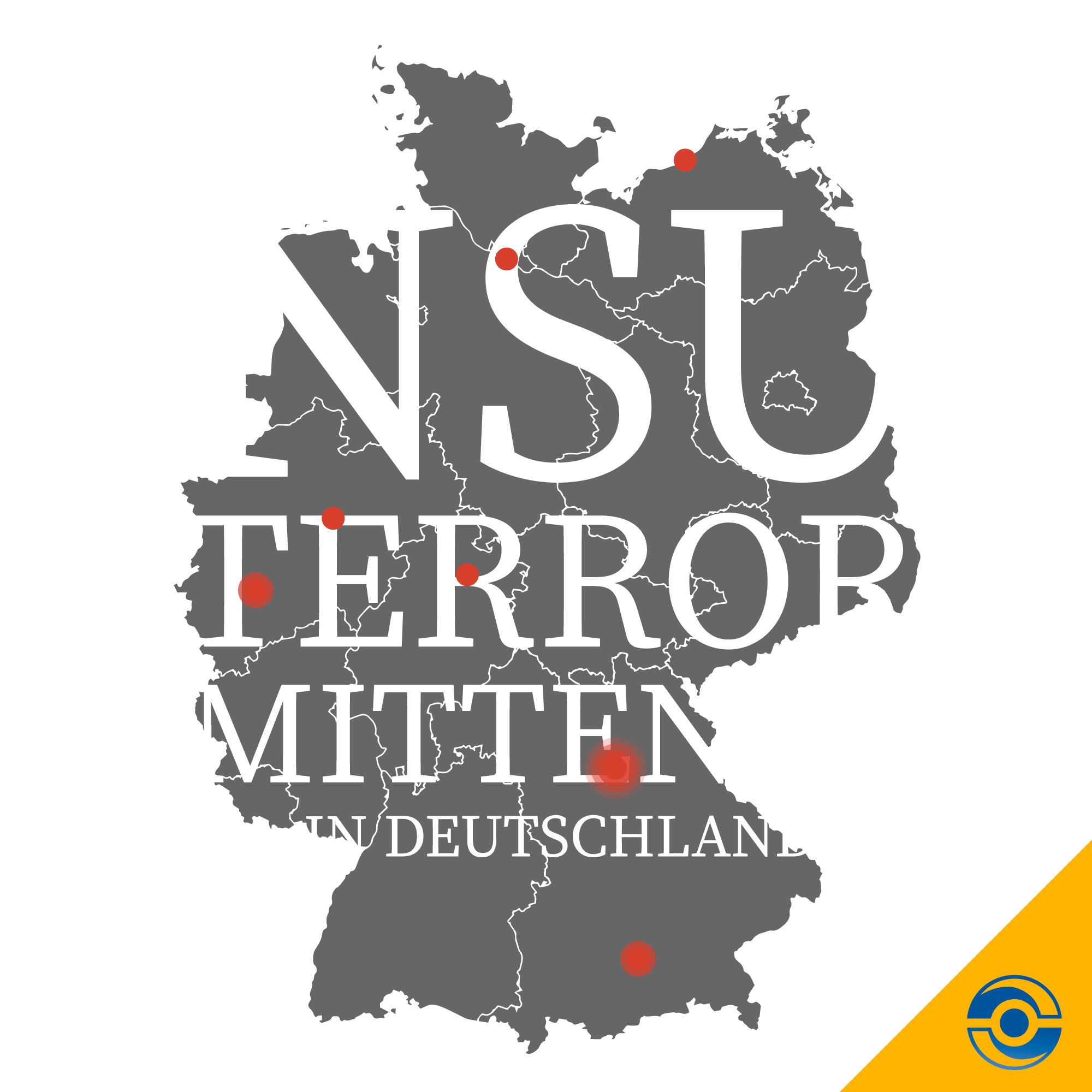 NSU Podcast Cover, Deutschlandkarte mit Schriftzug