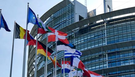 europa flagge und die flaggen der länder die dazugehören