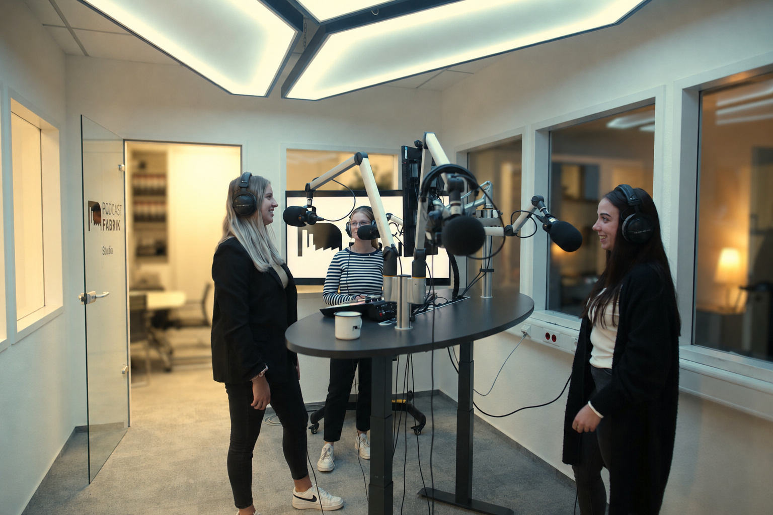 Podcastproduktion im Studio der Podcastfabrik
