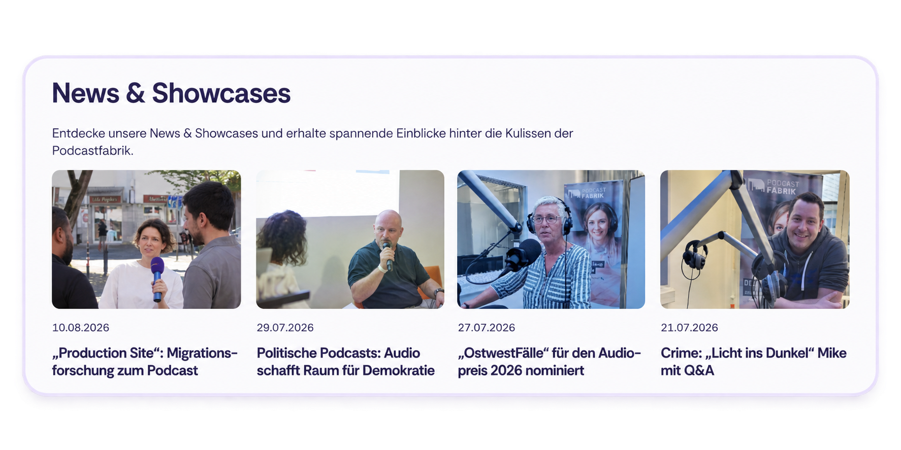 Podcastfabrik neue Website 2